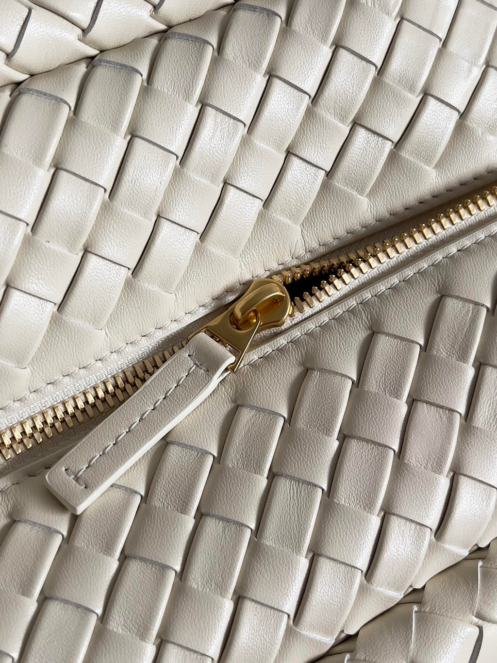 Bottega Veneta Let's go Shoulder Bag 796258 Beige Leather