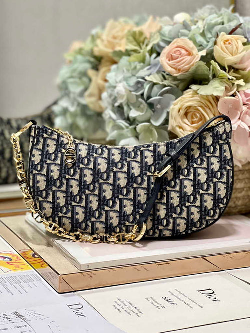 CD Lounge Bag M22626 Blue Dior Oblique Jacquard - Default Title - View 1