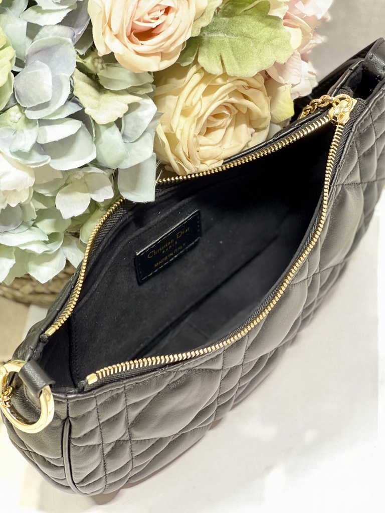 CD Lounge Bag M22626 Black Supple Macrocannage Lambskin - Default Title - View 7