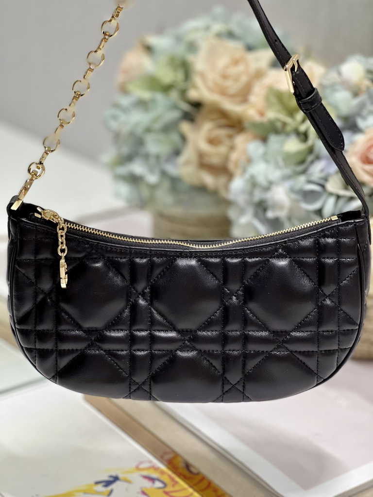 CD Lounge Bag M22626 Black Supple Macrocannage Lambskin - Default Title - View 9