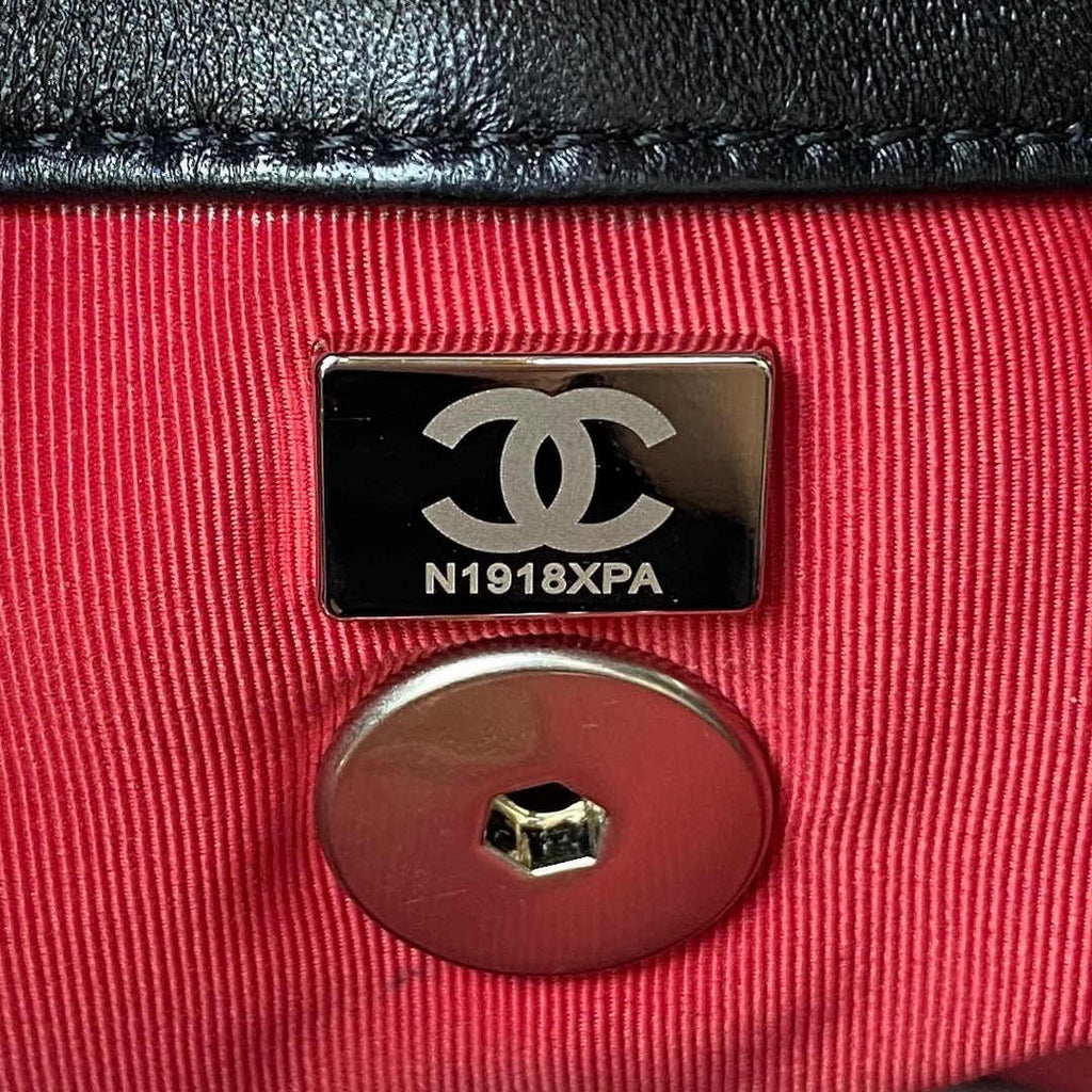 Chanel 19 Backpack AS4223 Lambskin  Silver & Gold Tone Black