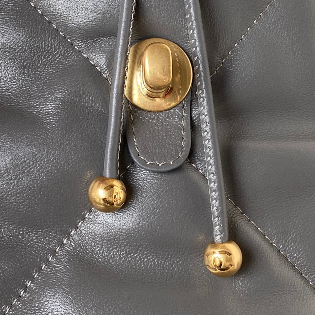 Chanel 19 Backpack AS4223 Lambskin Gold & Silver-Tone Gray
