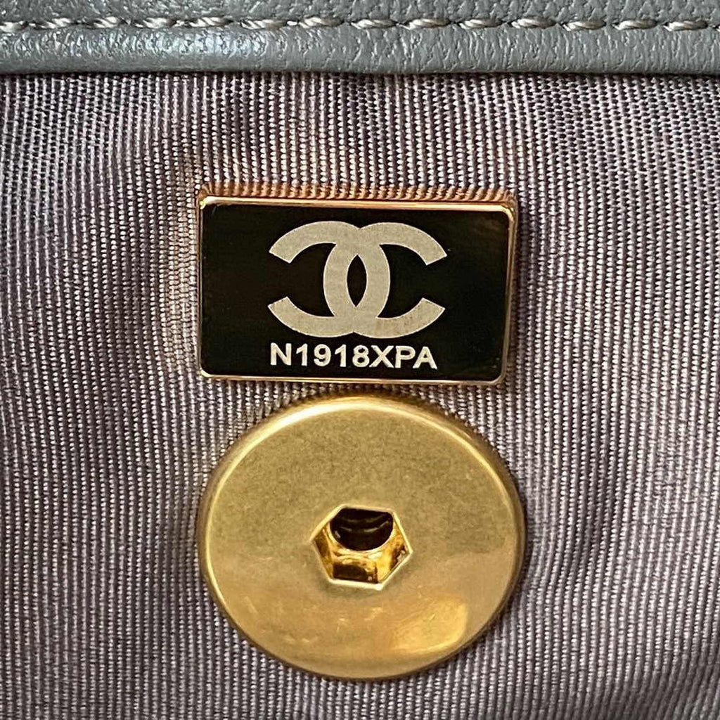 Chanel 19 Backpack AS4223 Lambskin Gold & Silver-Tone Gray