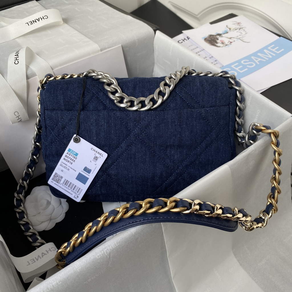 Chanel 19 handbags AS1160 Clothes Blue