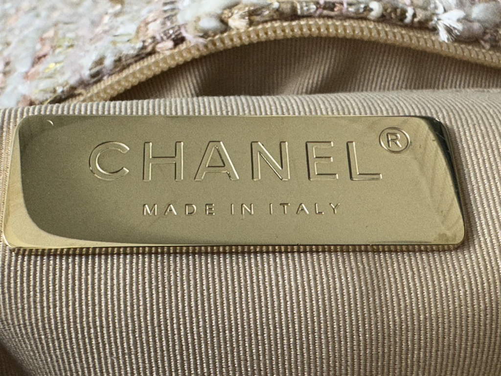 Chanel 19 handbags AS1160 Cotton Tweed Beige