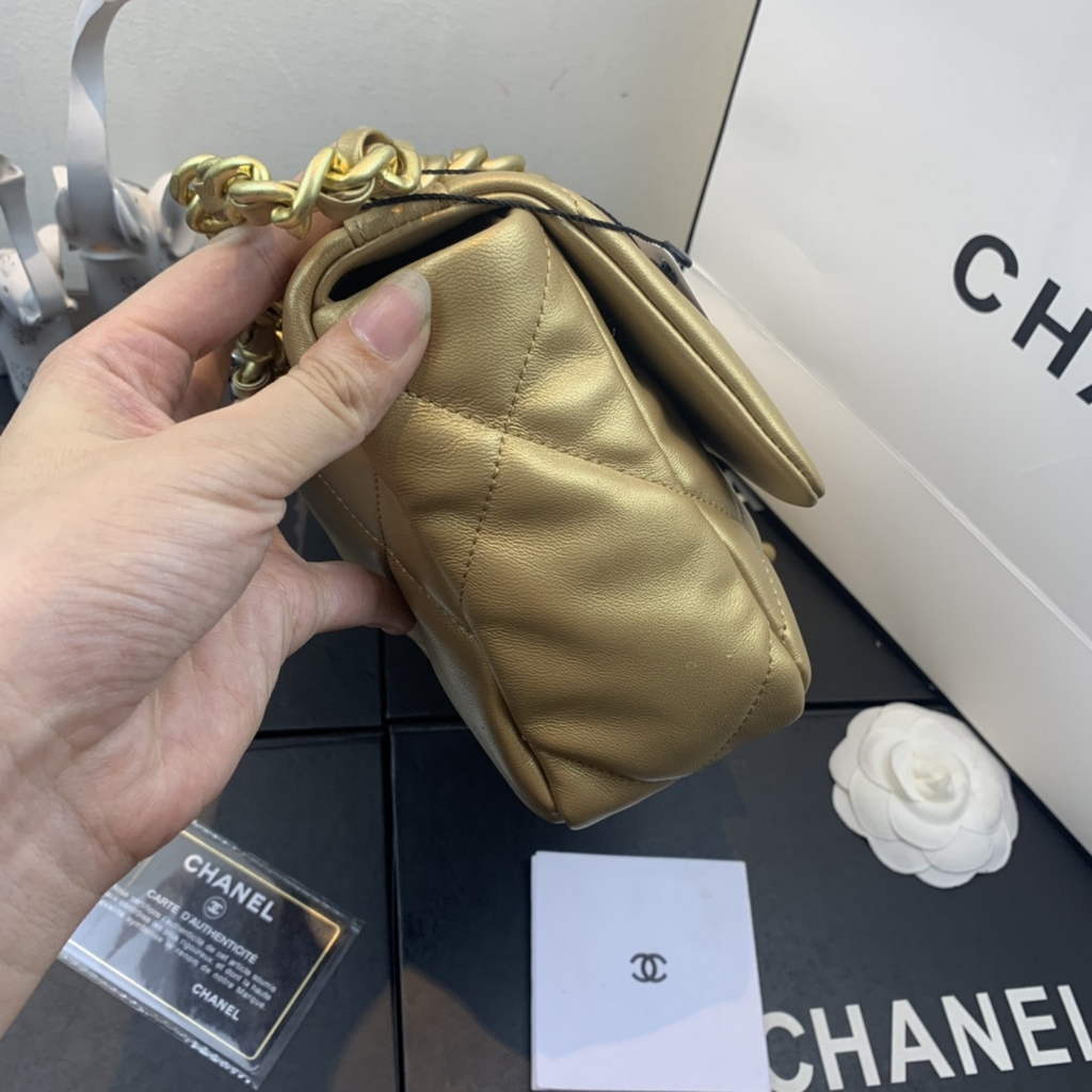 Chanel 19 handbags AS1160 Lambskin Gold