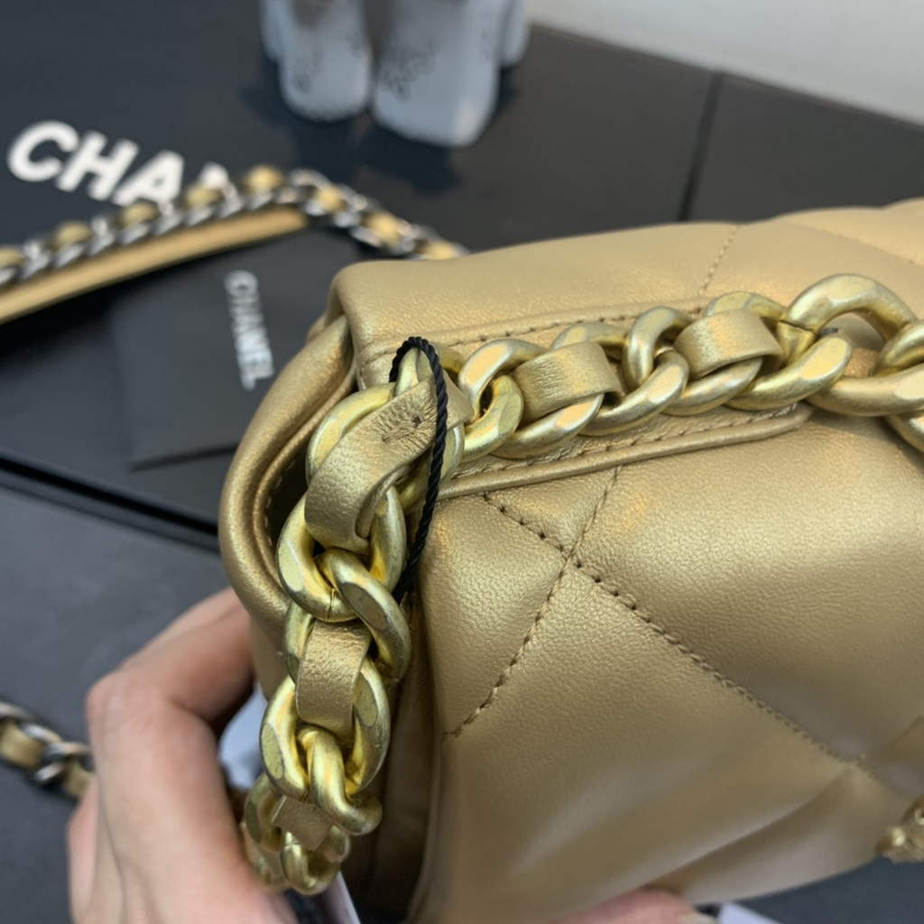 Chanel 19 handbags AS1160 Lambskin Gold