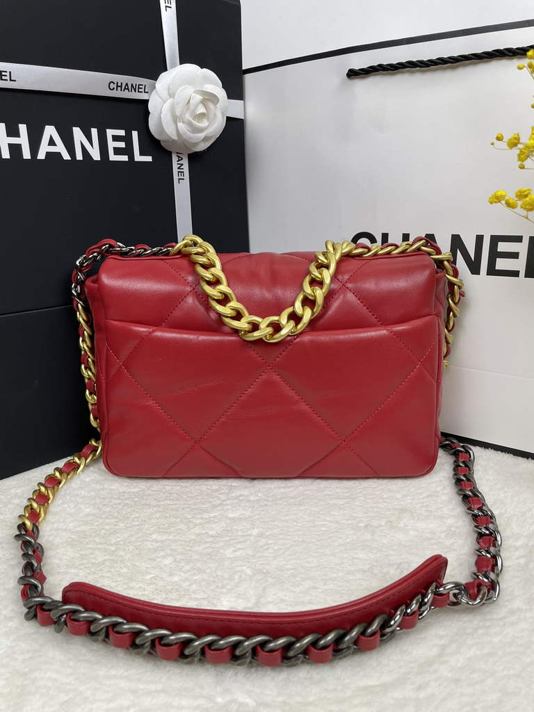 Chanel 19 handbags AS1160 Lambskin Red