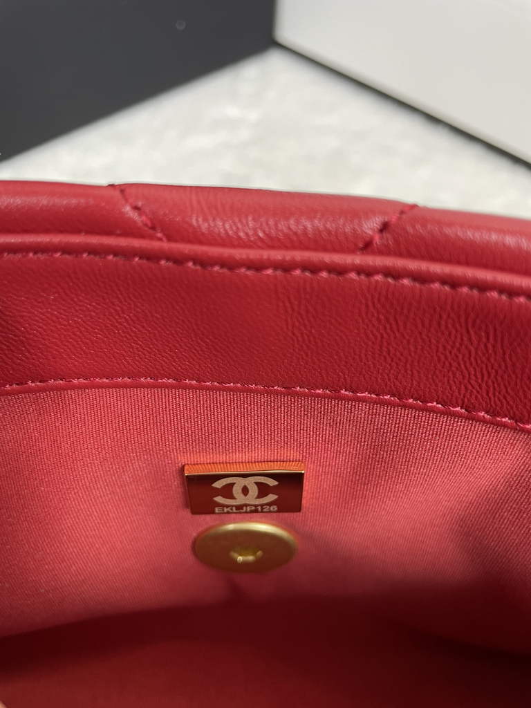 Chanel 19 handbags AS1160 Lambskin Red