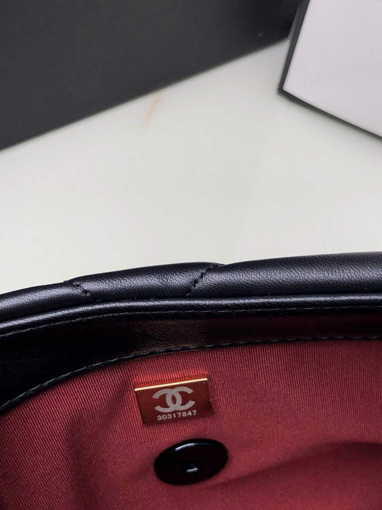 Chanel 19 handbags AS1160 Black Lambskin Black