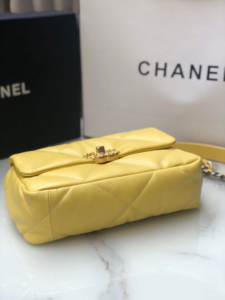Chanel 19 handbags AS1160 Lambskin Yellow