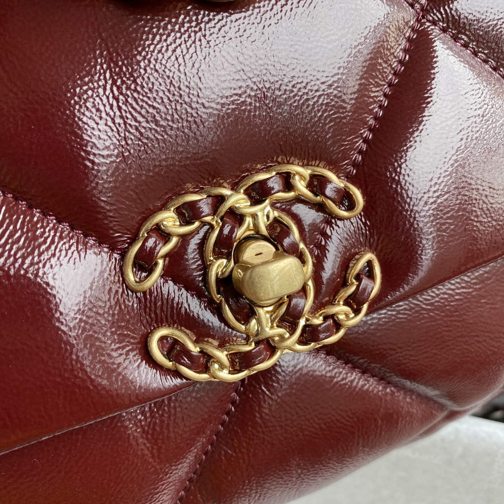 Chanel 19 handbags AS1160 Lambskin Wine Red