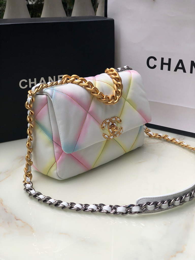 Chanel 19 handbags AS1160 Lambskin Beige