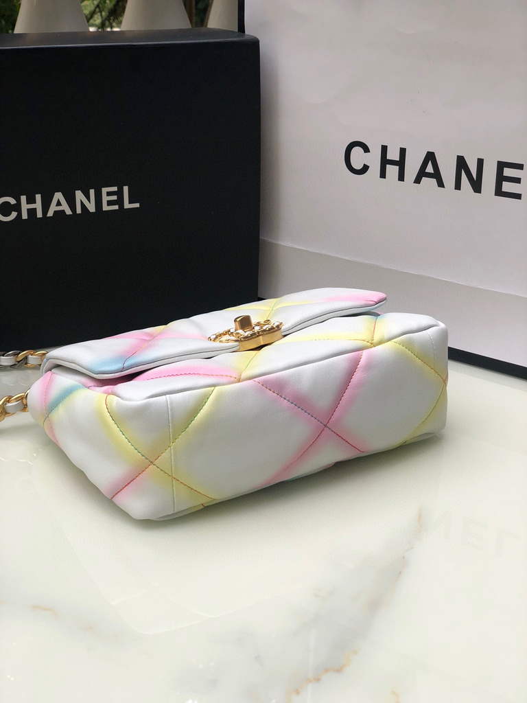 Chanel 19 handbags AS1160 Lambskin Beige