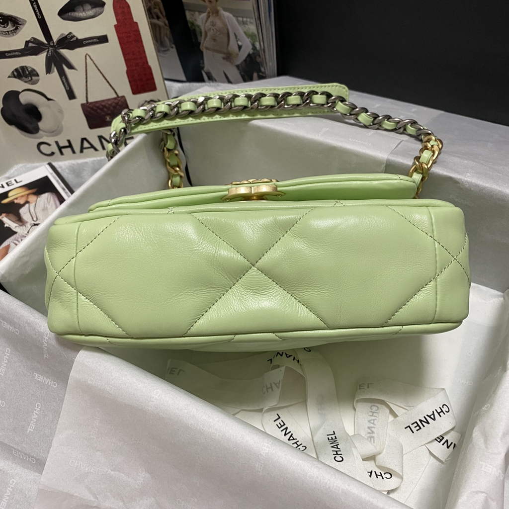 Chanel 19 handbags AS1160 Lambskin light green
