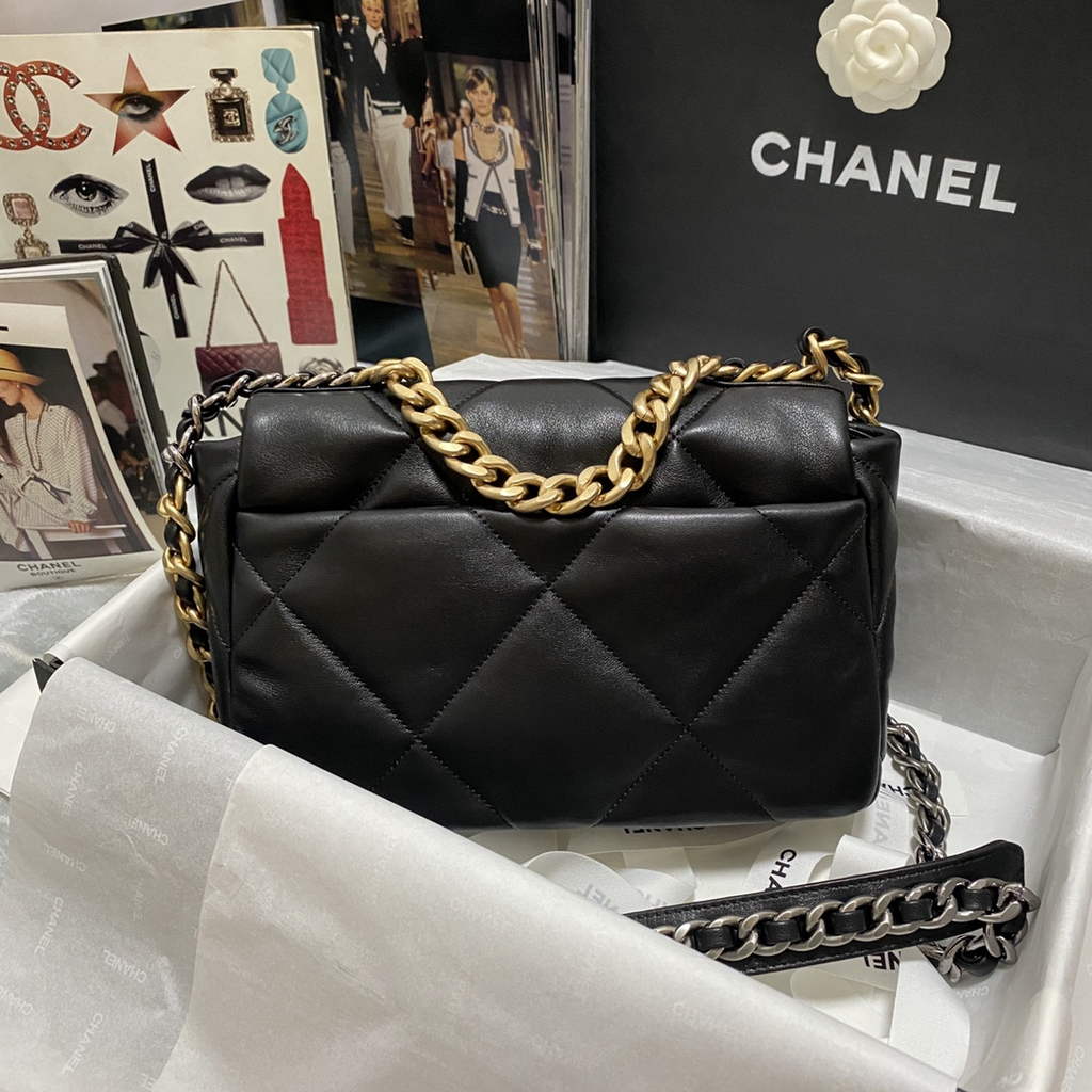 Chanel 19 handbags AS1160 Lambskin Black