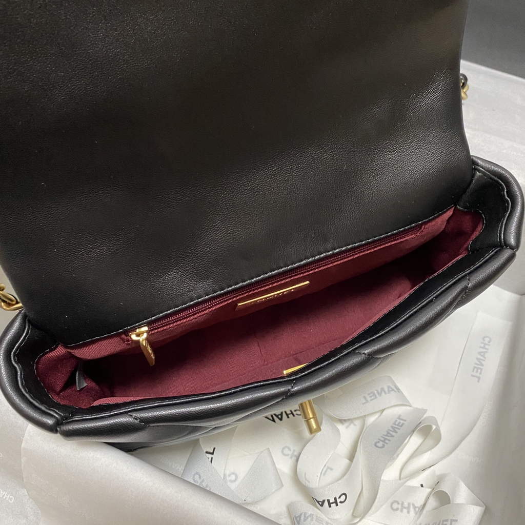 Chanel 19 handbags AS1160 Lambskin Black