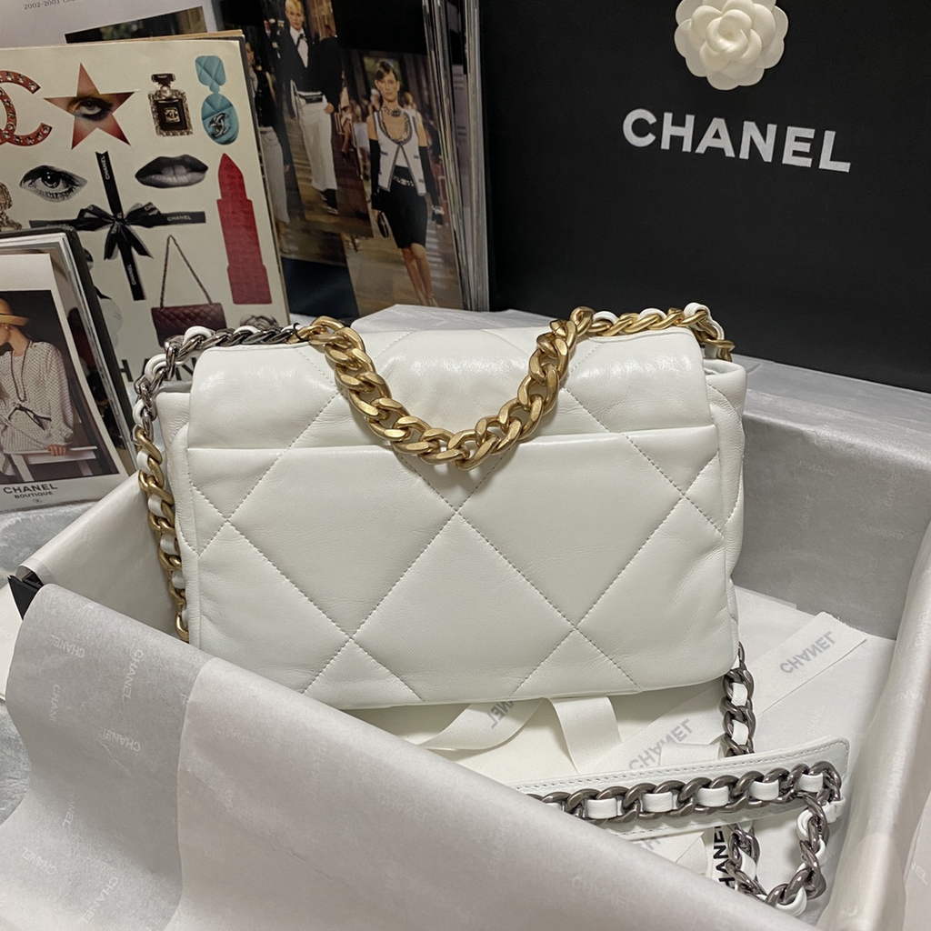 Chanel 19 handbags AS1160 Lambskin Beige