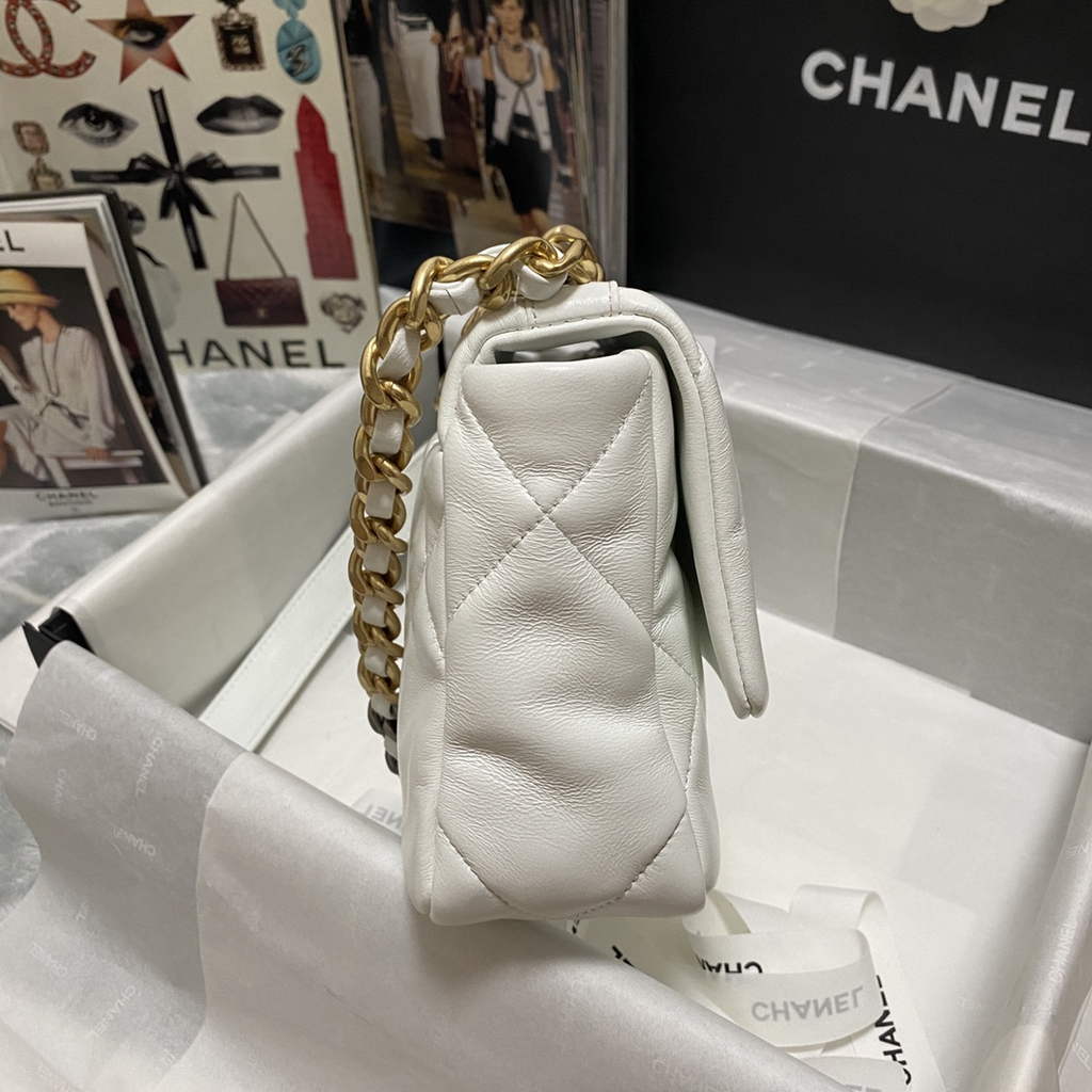 Chanel 19 handbags AS1160 Lambskin Beige