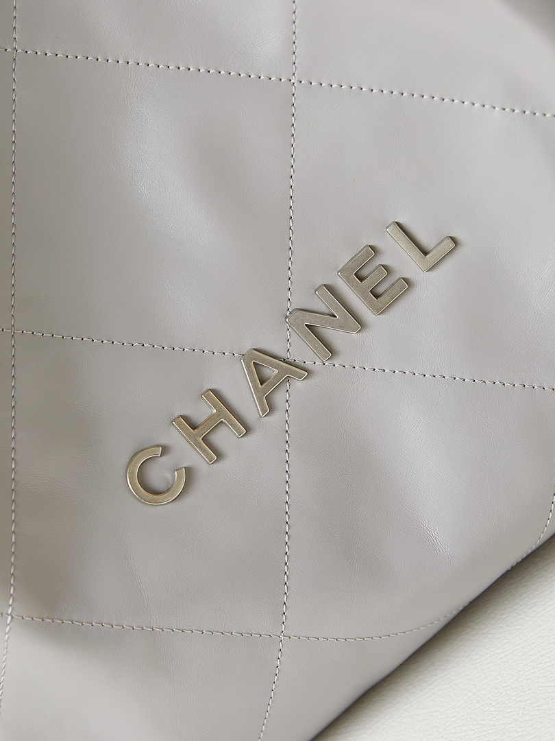 Chanel 22 Handbag AS3261 Calfskin Gray