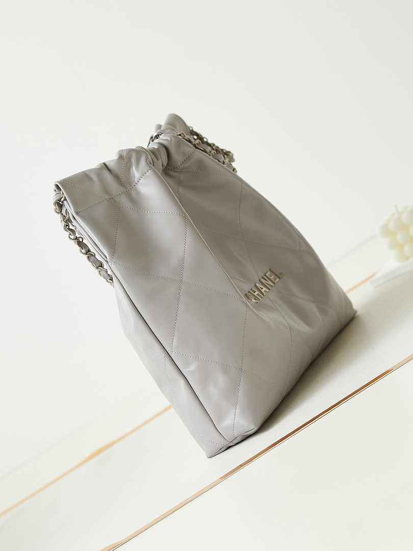Chanel 22 Handbag AS3261 Calfskin Gray