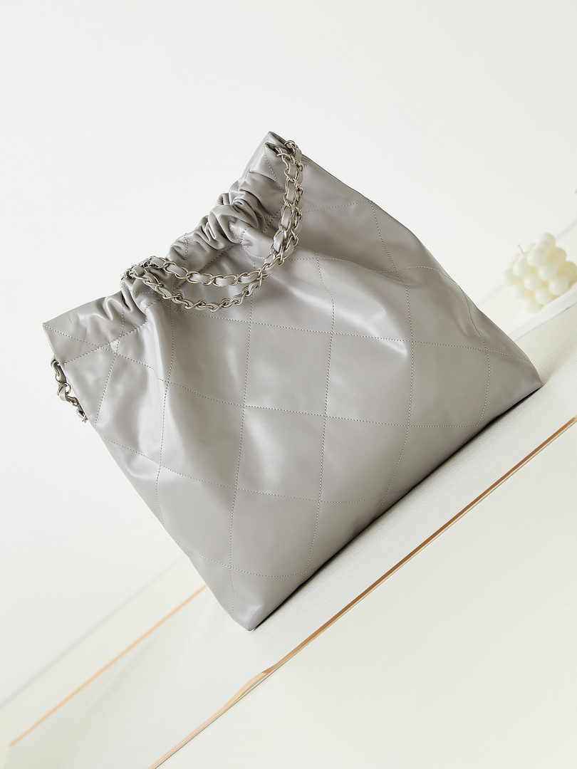Chanel 22 Handbag AS3261 Calfskin Gray