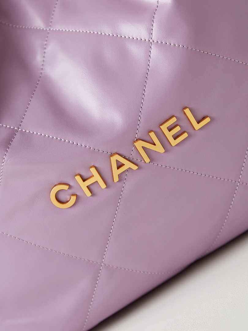 Chanel 22 Handbag AS3261 Calfskin Purple