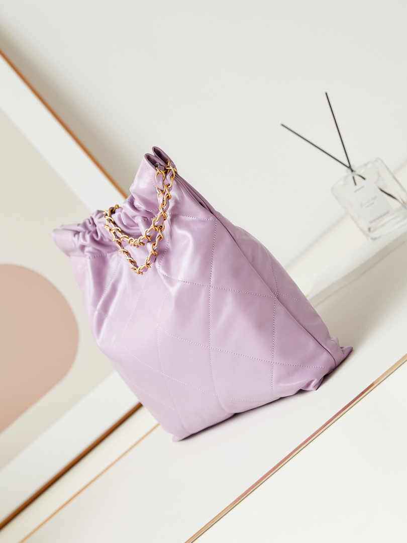 Chanel 22 Handbag AS3261 Calfskin Purple