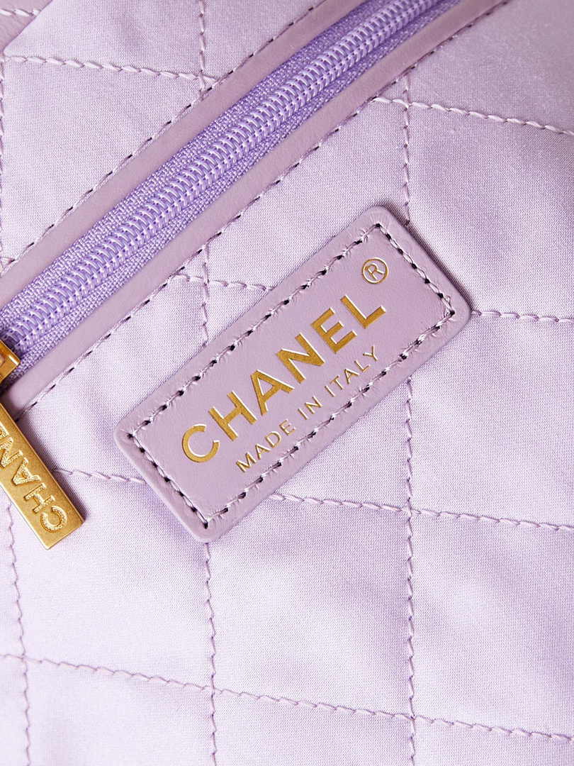 Chanel 22 Handbag AS3261 Calfskin Purple