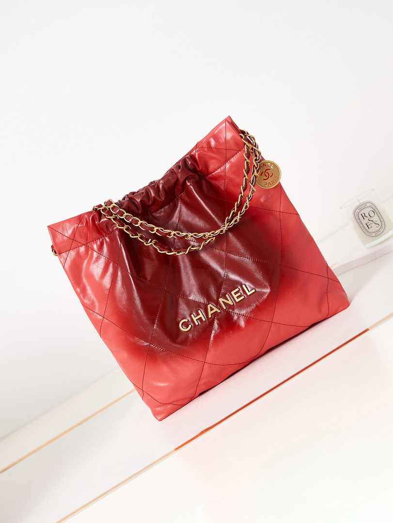 Chanel 22 Handbag AS3261 Calfskin Red