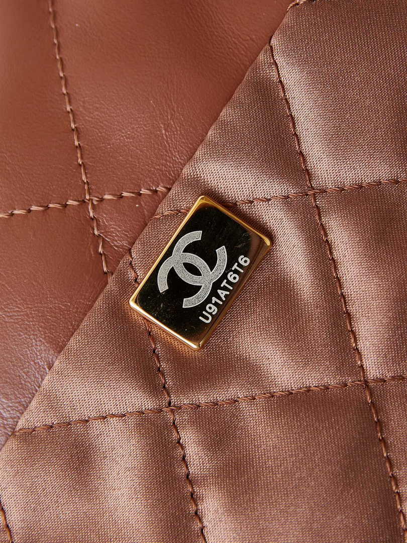 Chanel 22 Handbag AS3261 Calfskin Brown