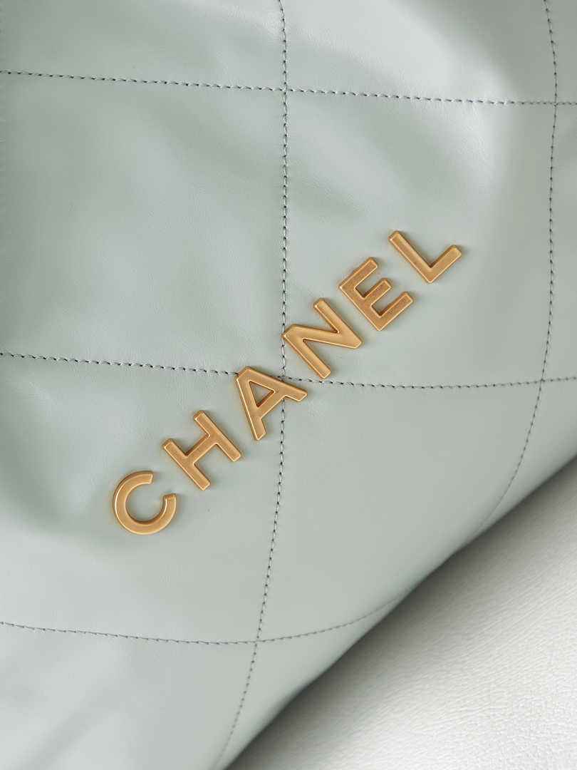 Chanel 22 Handbag AS3261 Calfskin Light Blue