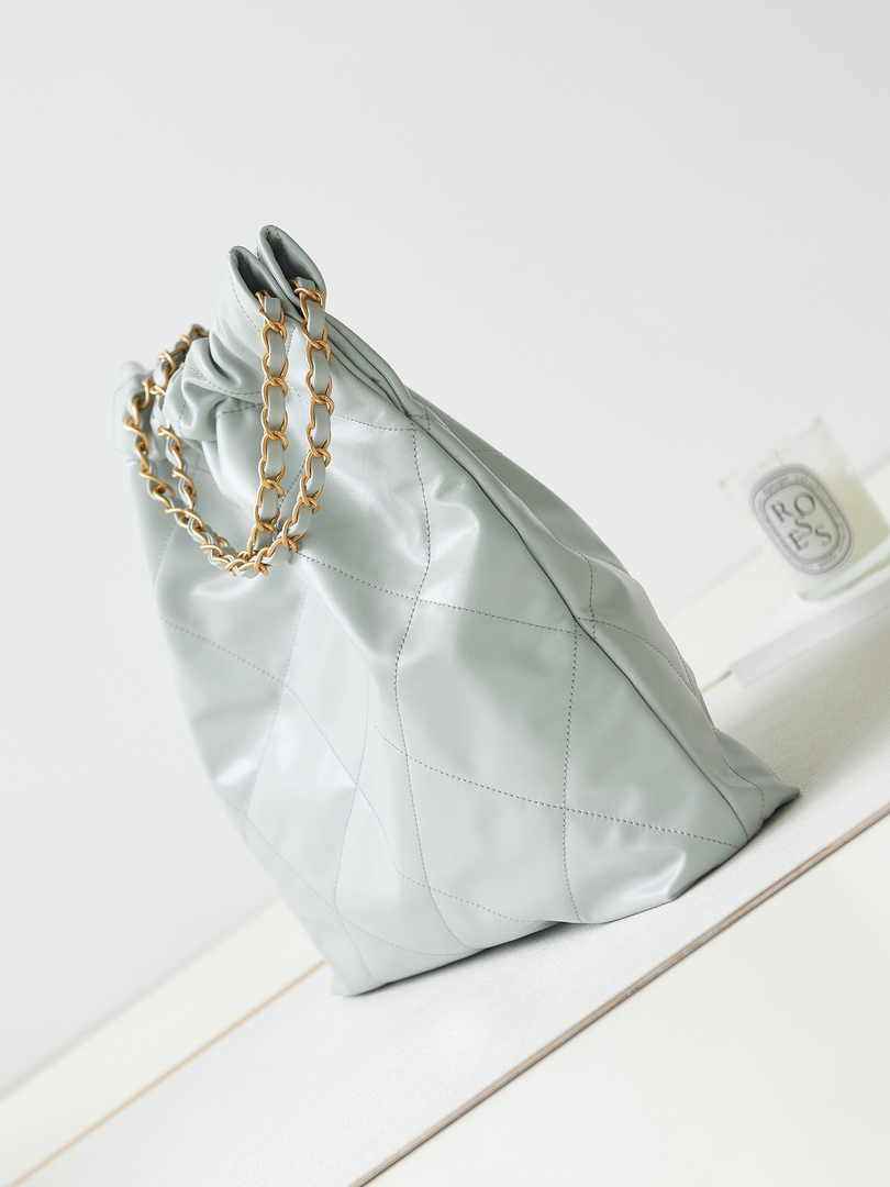 Chanel 22 Handbag AS3261 Calfskin Light Blue