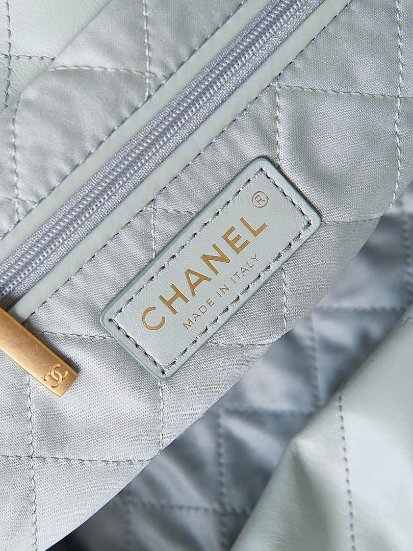Chanel 22 Handbag AS3261 Calfskin Light Blue