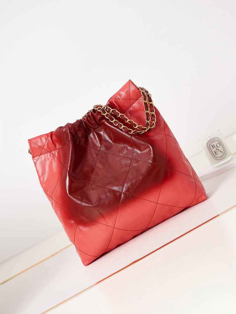 Chanel 22 Handbag AS3261 Calfskin Red