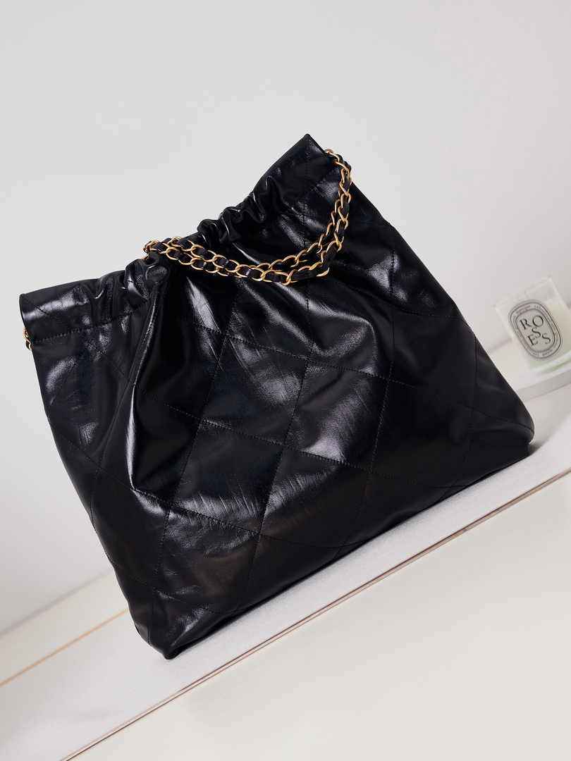 Chanel 22 Handbag AS3261 Calfskin Black