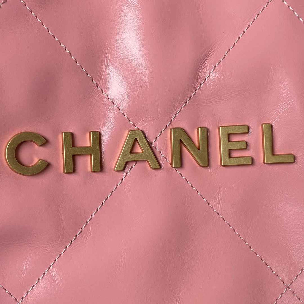 Chanel 22 Handbag AS4486 Calfskin In Pink