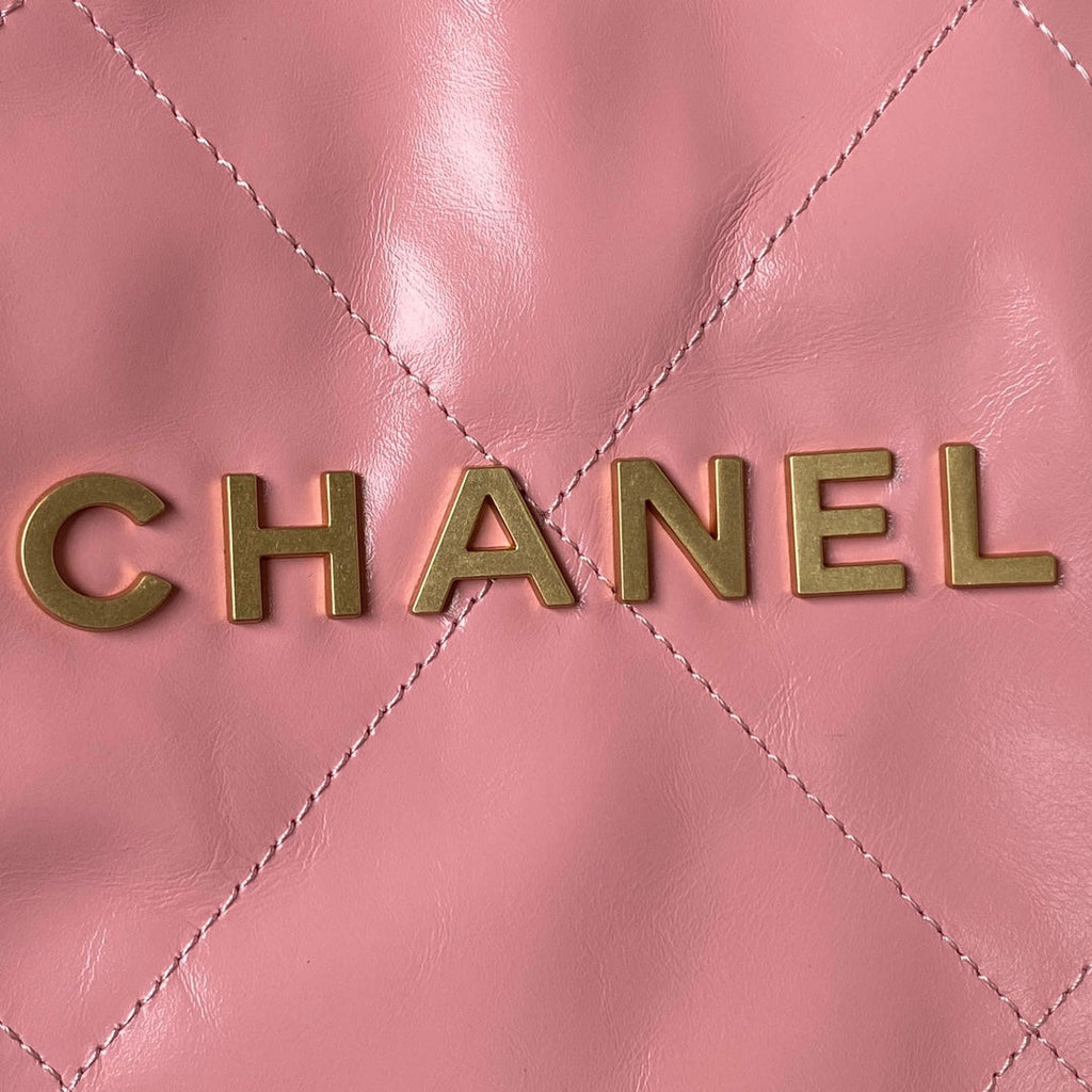Chanel 22 Handbag AS4486 Calfskin In Pink