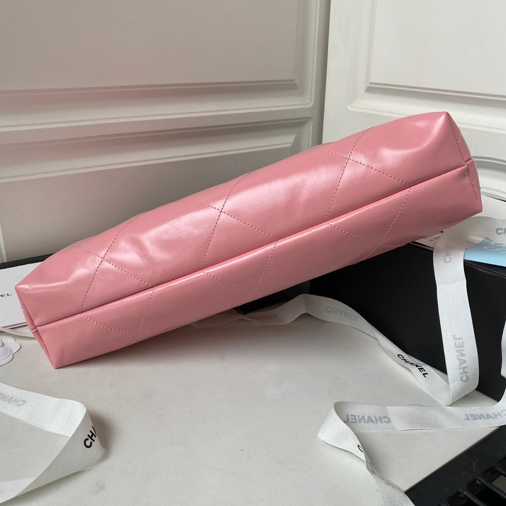 Chanel 22 Handbag AS4486 Calfskin In Pink