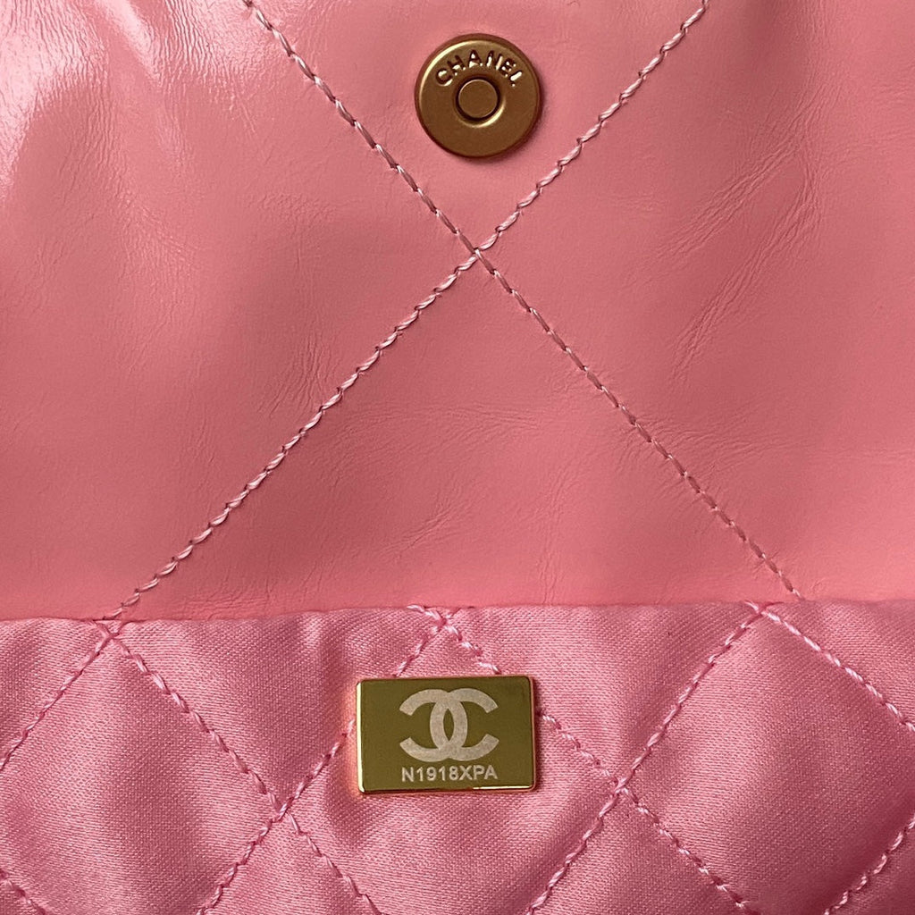 Chanel 22 Handbag AS4486 Calfskin In Pink