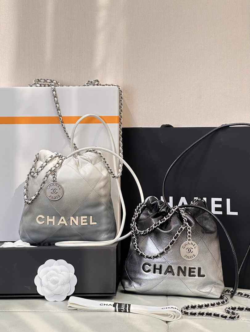 Chanel 22 Mini bag AS3980 Calfskin Black Silver