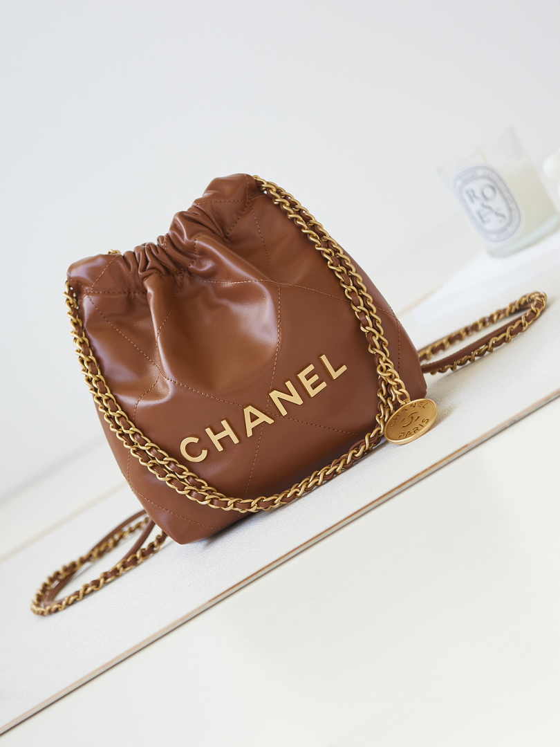 Chanel 22 Mini bag AS3980 Calfskin Brown