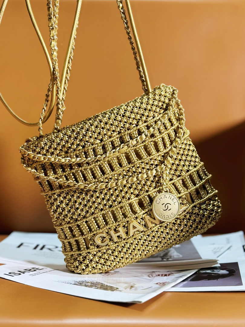 Chanel 22 Mini bag AS3980 Calfskin macrame Gold