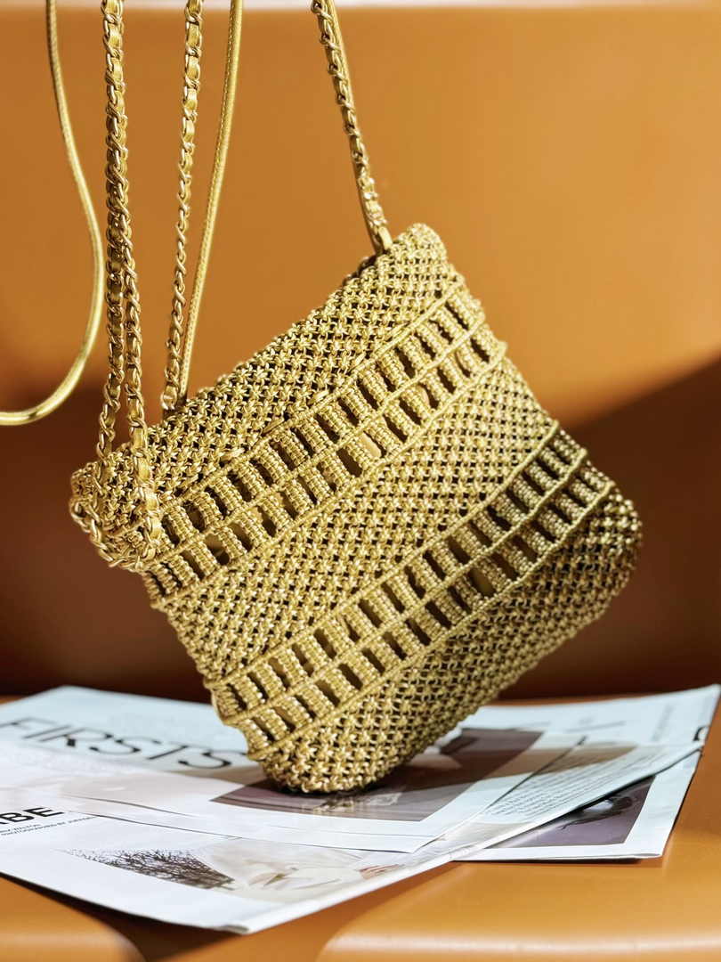 Chanel 22 Mini bag AS3980 Calfskin macrame Gold