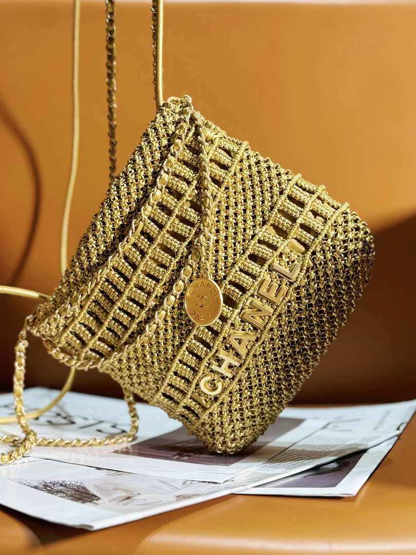 Chanel 22 Mini bag AS3980 Calfskin macrame Gold