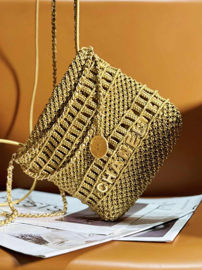 Chanel 22 Mini bag AS3980 Calfskin macrame Gold