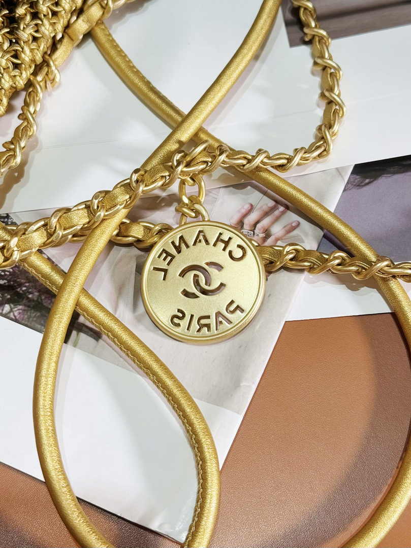Chanel 22 Mini bag AS3980 Calfskin macrame Gold