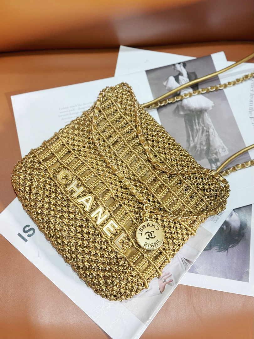 Chanel 22 Mini bag AS3980 Calfskin macrame Gold