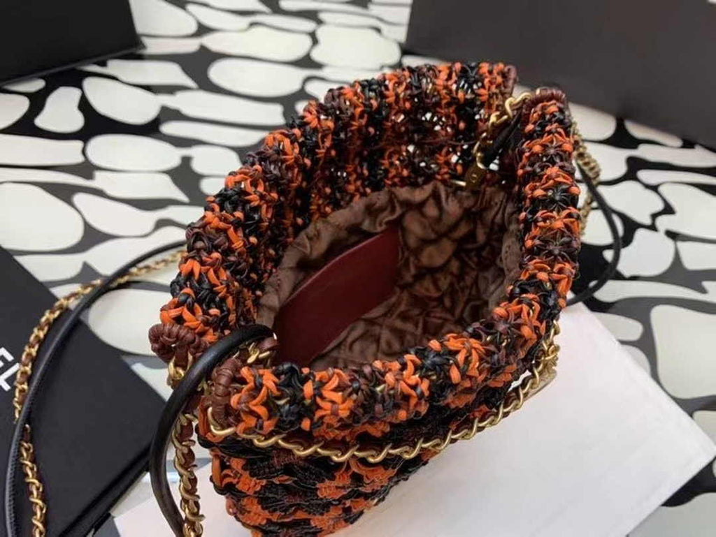 Chanel 22 Mini bag AS3980 Calfskin macrame Light Brown