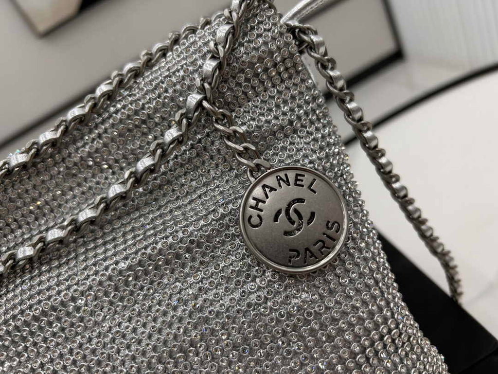 Chanel 22 Mini bag AS3980 Calfskin macrame Silver